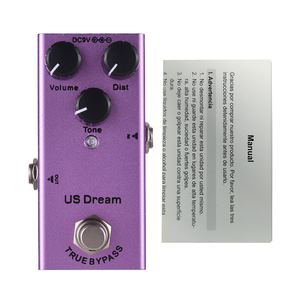 Pedal De Efeitos De Guitarra ttopbr US Dream Metal Distortion Com True Bypass Volume/Dist/Tone Controls Knob DC 9V 6.35m