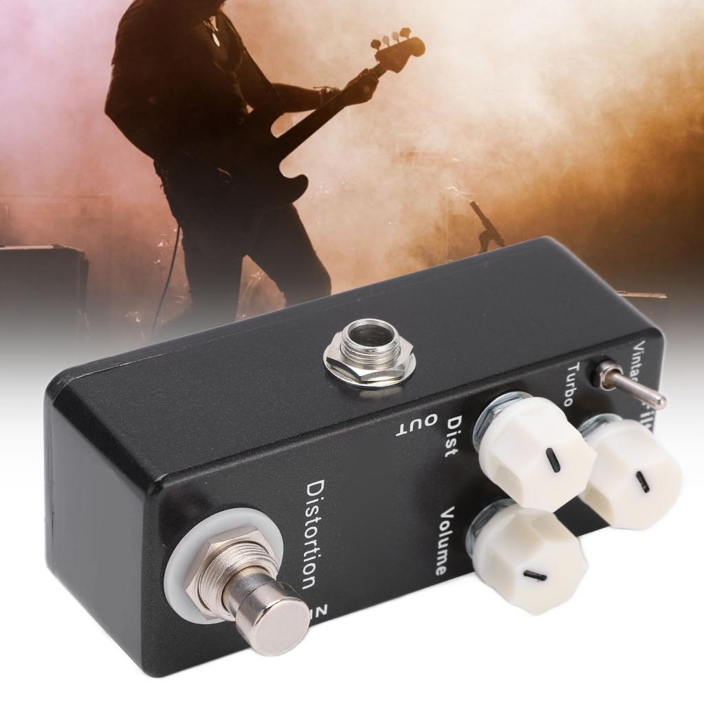 Pedal de guitarra de distorção, efeito com True Bypass Tone Dist e botões de volume, caixa de metal pequena, opções