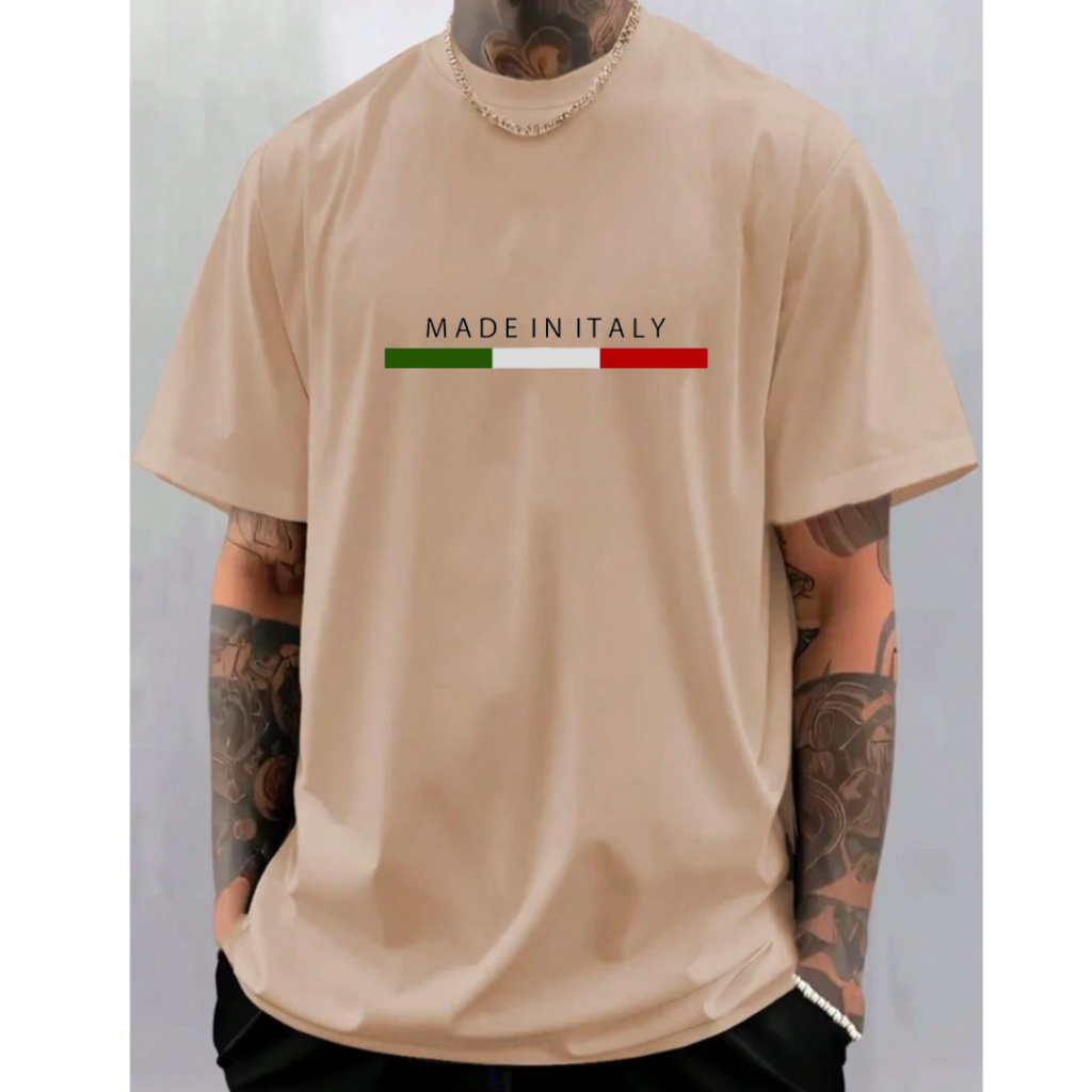Camiseta Camisa Masculina Casual MADE IN ITALY 100% Algodão