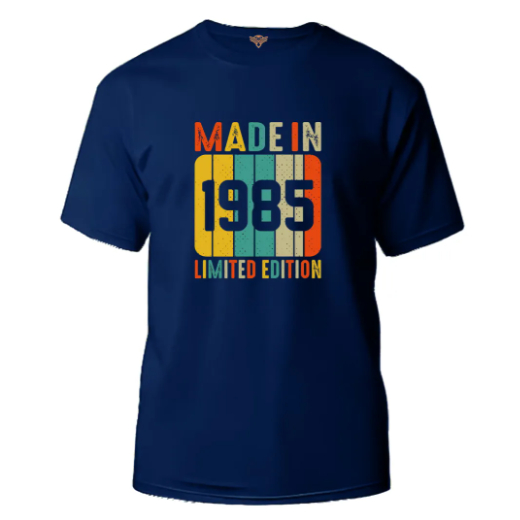 Camiseta Masculina Estampa made In 1985 Tecido Premium 100% Algodão