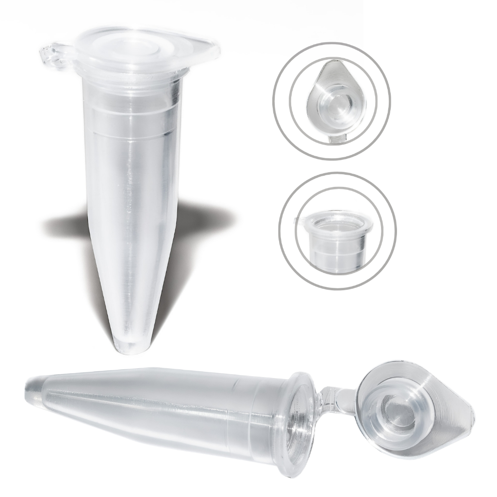 1000 Microtubo Flaco Plus 0,75ml Interno 1,5ml Externo Neutro Capsula com Tampa