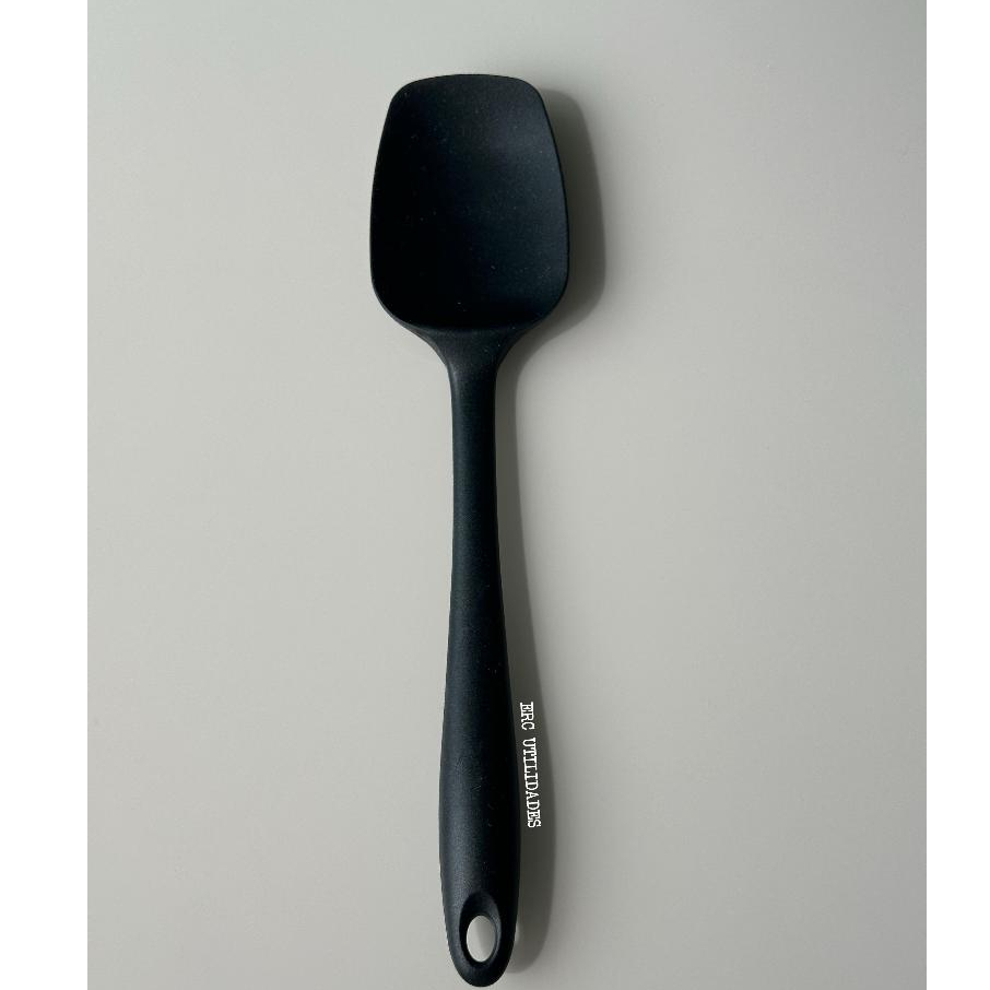 Espátula de Silicone 27cm Preta Reforçada Funda Antiaderente