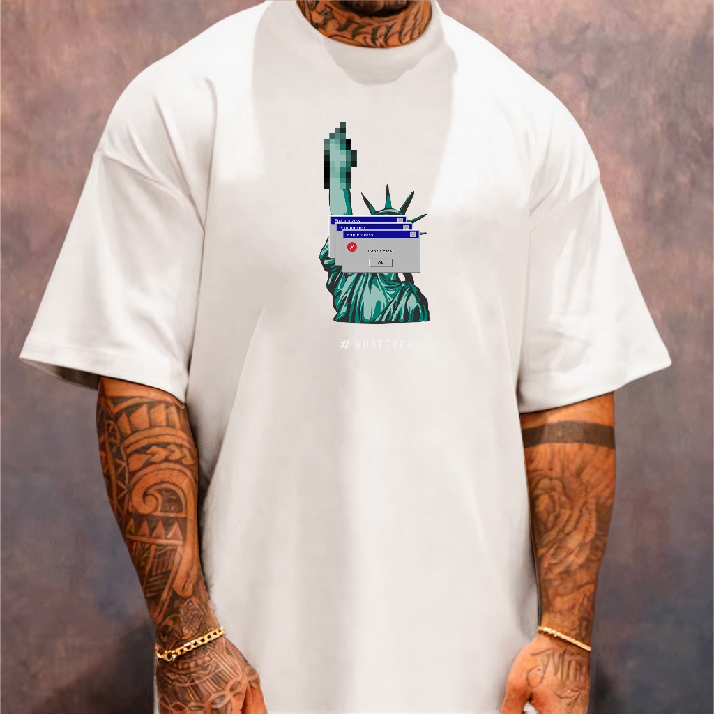 Camiseta Oversized Streetwear Masculina Gola Alta New York NY Meme Internet
