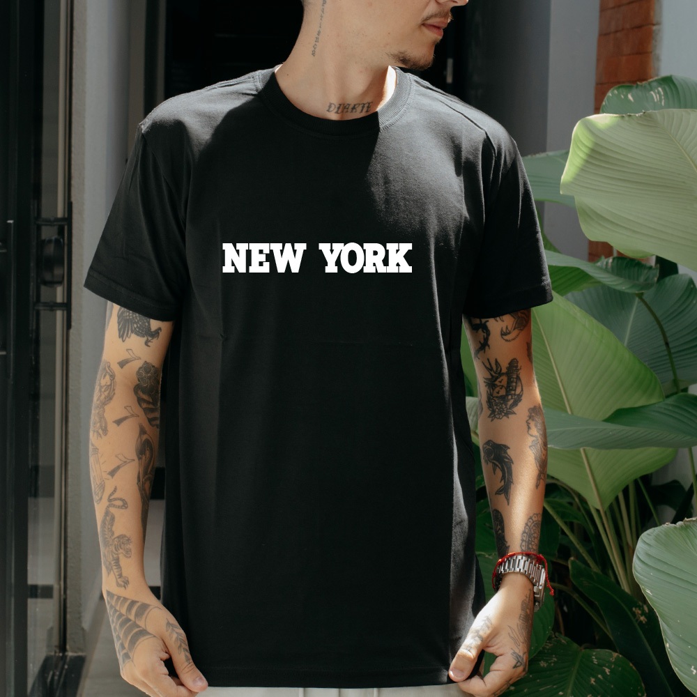 Camiseta Casual 100% Algodão Premium Estampada Minimalista New York