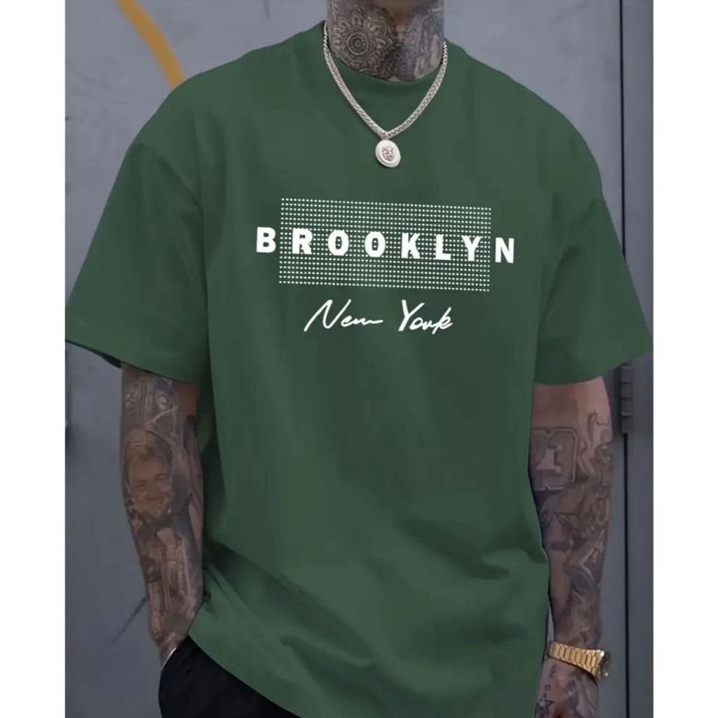 Camiseta Masculina Brooklyn New York 100% Algodão Estampada
