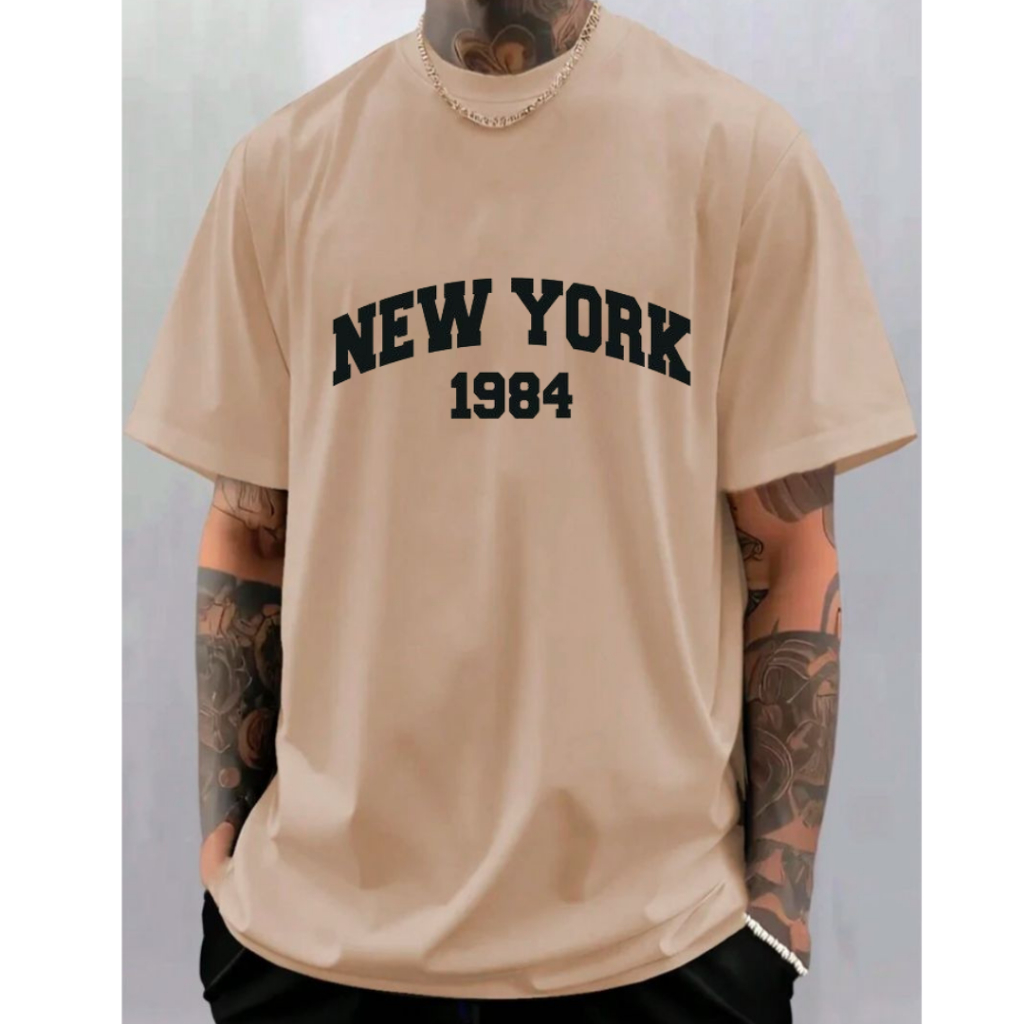 Camiseta Camisa New York Masculina Slim 100% Algodão - Lançamento
