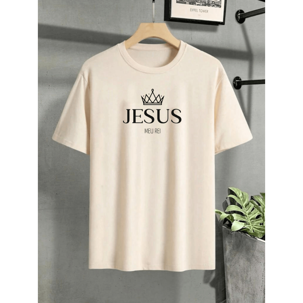 Camiseta 100% Algodão Estampa Religiosa JESUS Envio Rapido