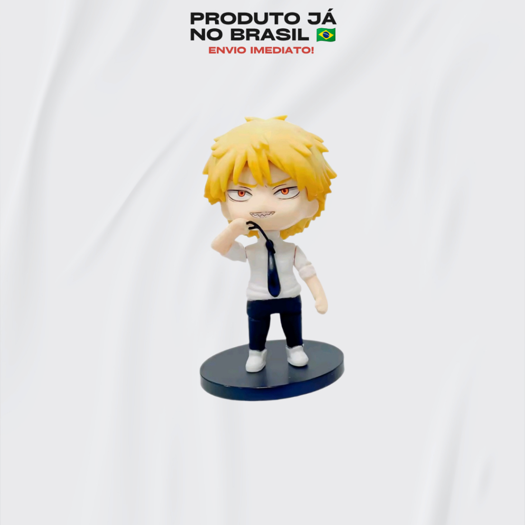Action Figure Chibi Chainsaw Man - Denji Uniforme Padrão 10cm