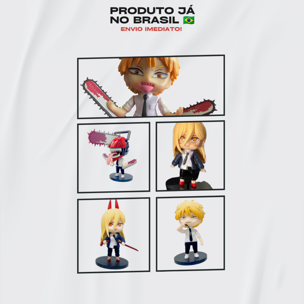 Coleção Completa Action Figure Chibi Chainsaw Man - 5 Figures