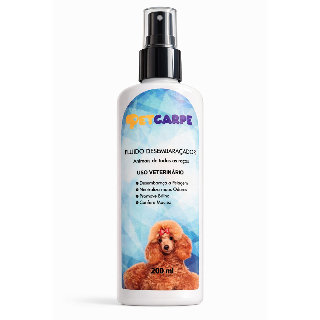 TIRA NÓ Fluído Banho a Seco  Spray Liquido 3 em 1 Cães e Gatos Pet Carpe 200 ML Banho tosa sem friz