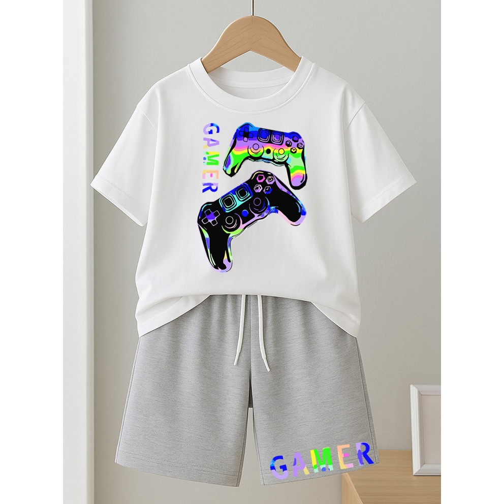 Conjunto Gamer Roxo Branco e Cinza Juvenil e Infantil Controle