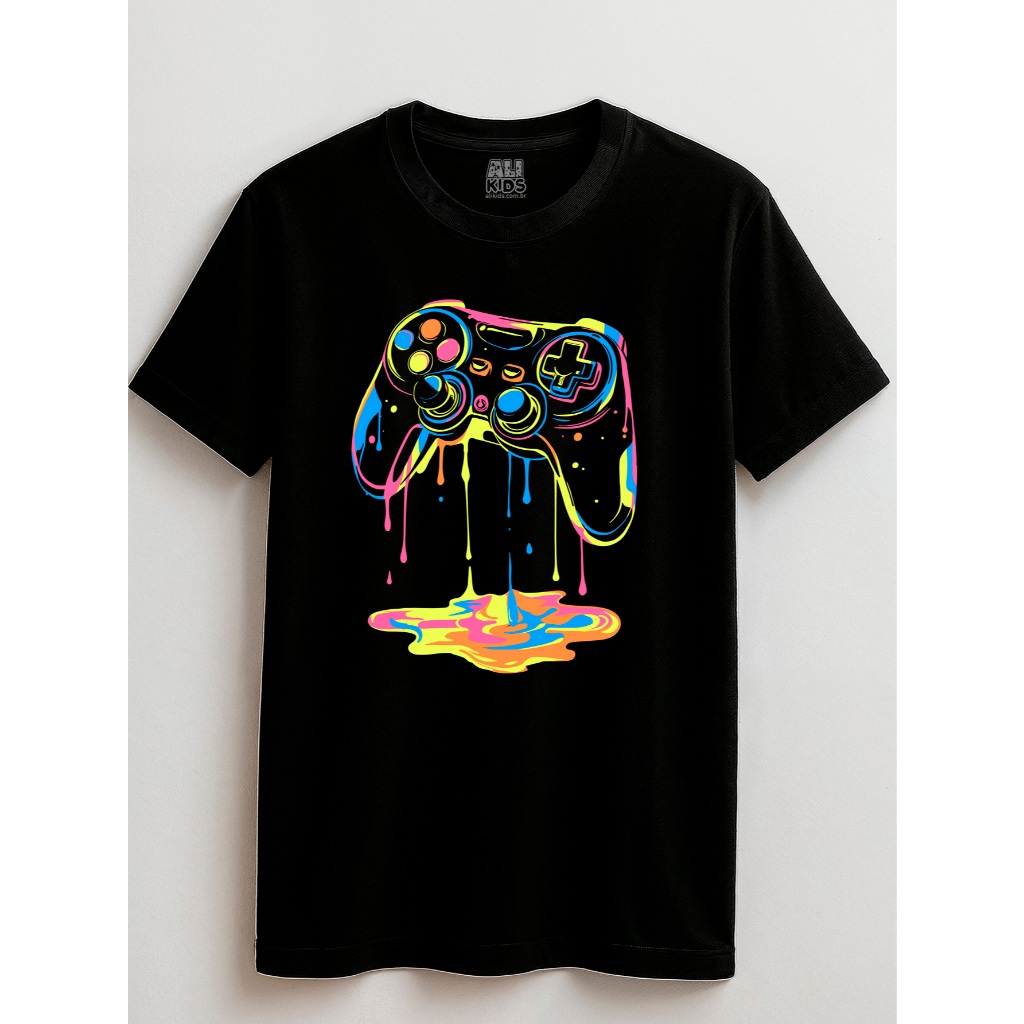 Camisa Controle Desmanchando Juvenil e Infantil 2 ao 16 anos 100 Algodao Gamer