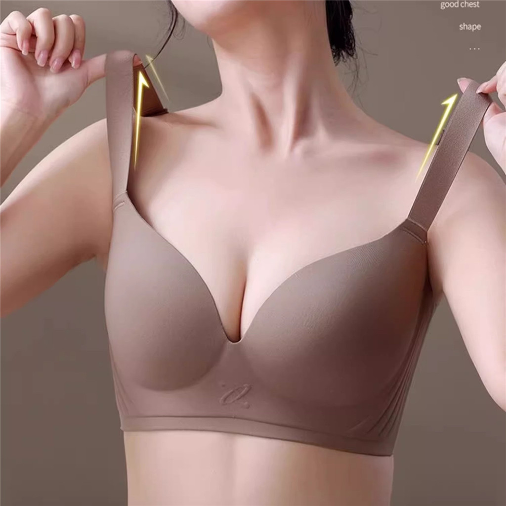 Plus size Roupa Interior Feminina Peito Grande Copo Cheio Push up Pull Suporte Anti-Flacidez Sutiã Sem Costura Fino Ling