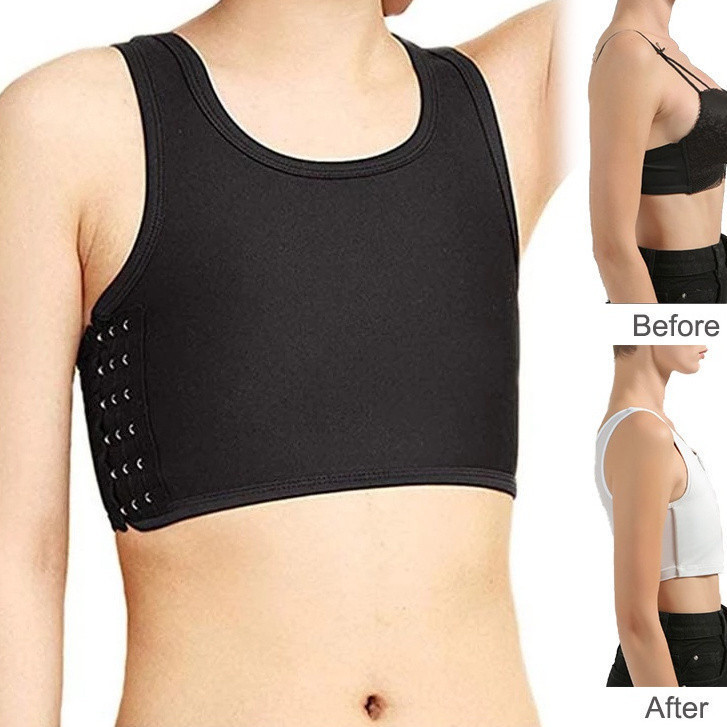G5 Plus Peito De Ligação Para Lésbicas Com Gancho Mulheres Bro Homens Tops De Compressão Colete Curto Pull Over Top Femi