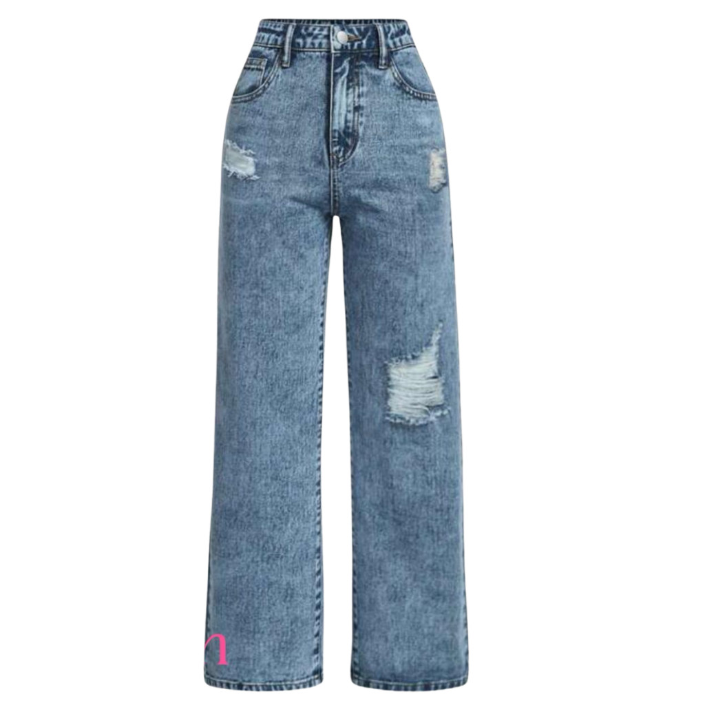 Calça Jeans Wide Leg Pantalona reta  Menina Fashion Infantil e Juvenil
