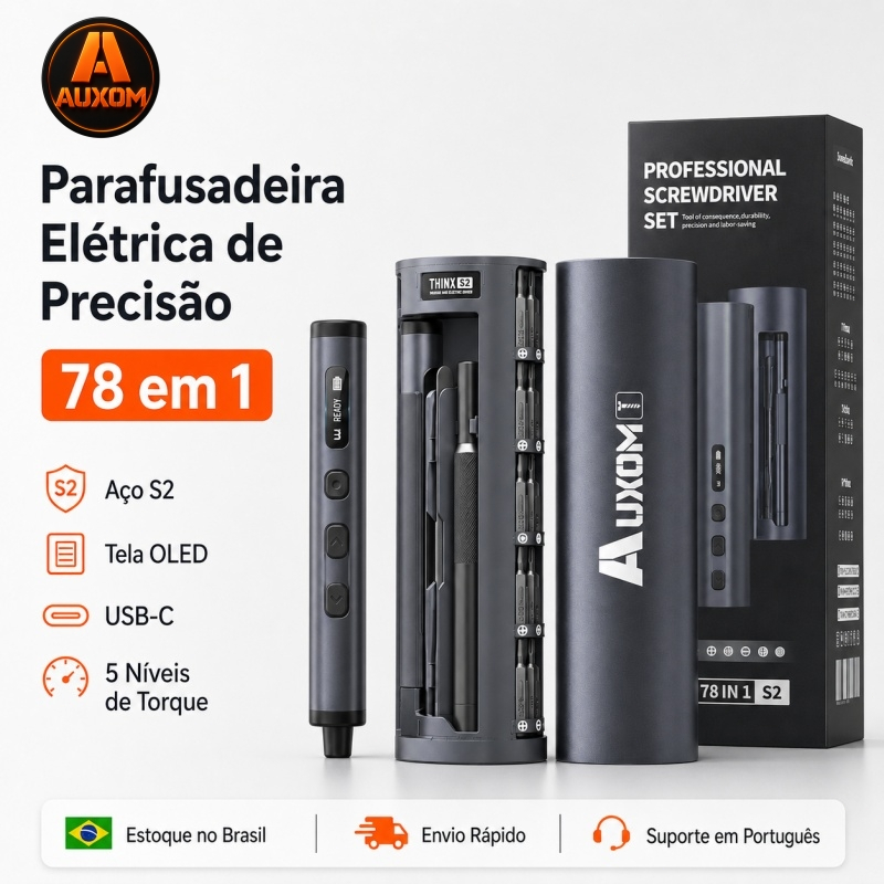 78 em 1 Rechargeable Precision Electric Screwdriver with Magnetic Tips AUXOM