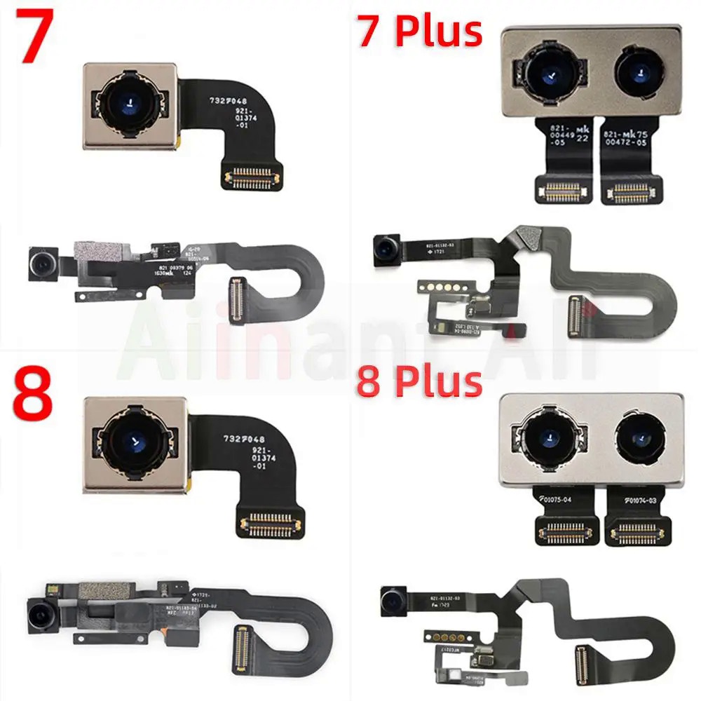 Origem Câmera traseira traseira Moldes para iPhone 6s 7 8 Plus Sensor de proximidade Pequena câmera frontal Flex Cable R