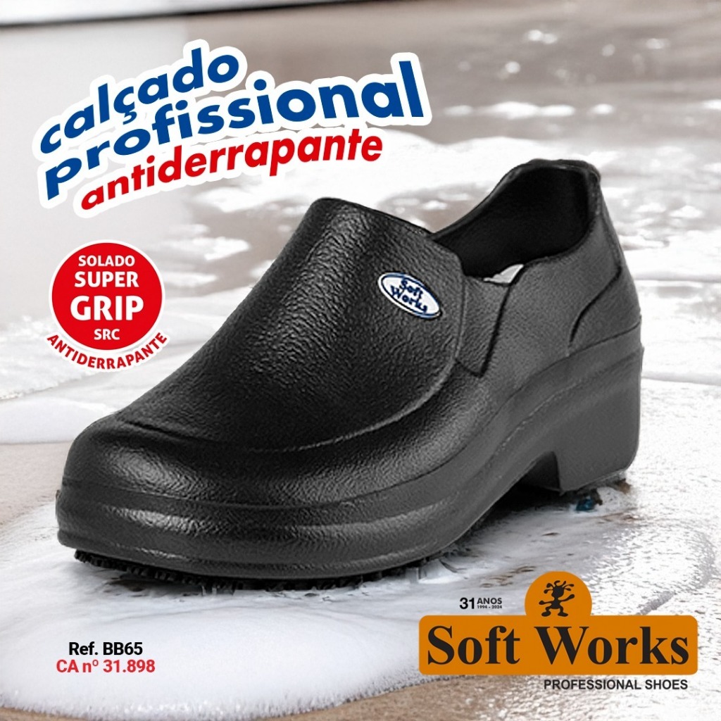 sapato branco profissional bb65 babuche eva confortavel trabalho medic
