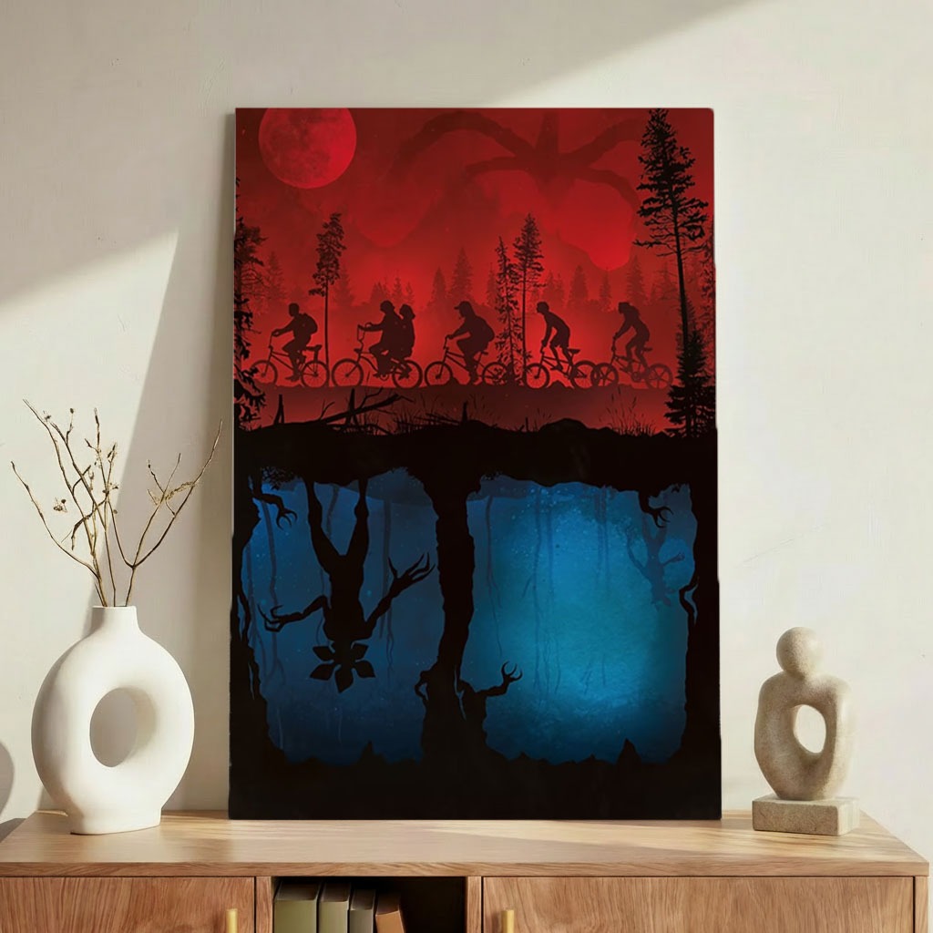Quadro Decorativo Minimalista Stranger Things Sem Furar Parede