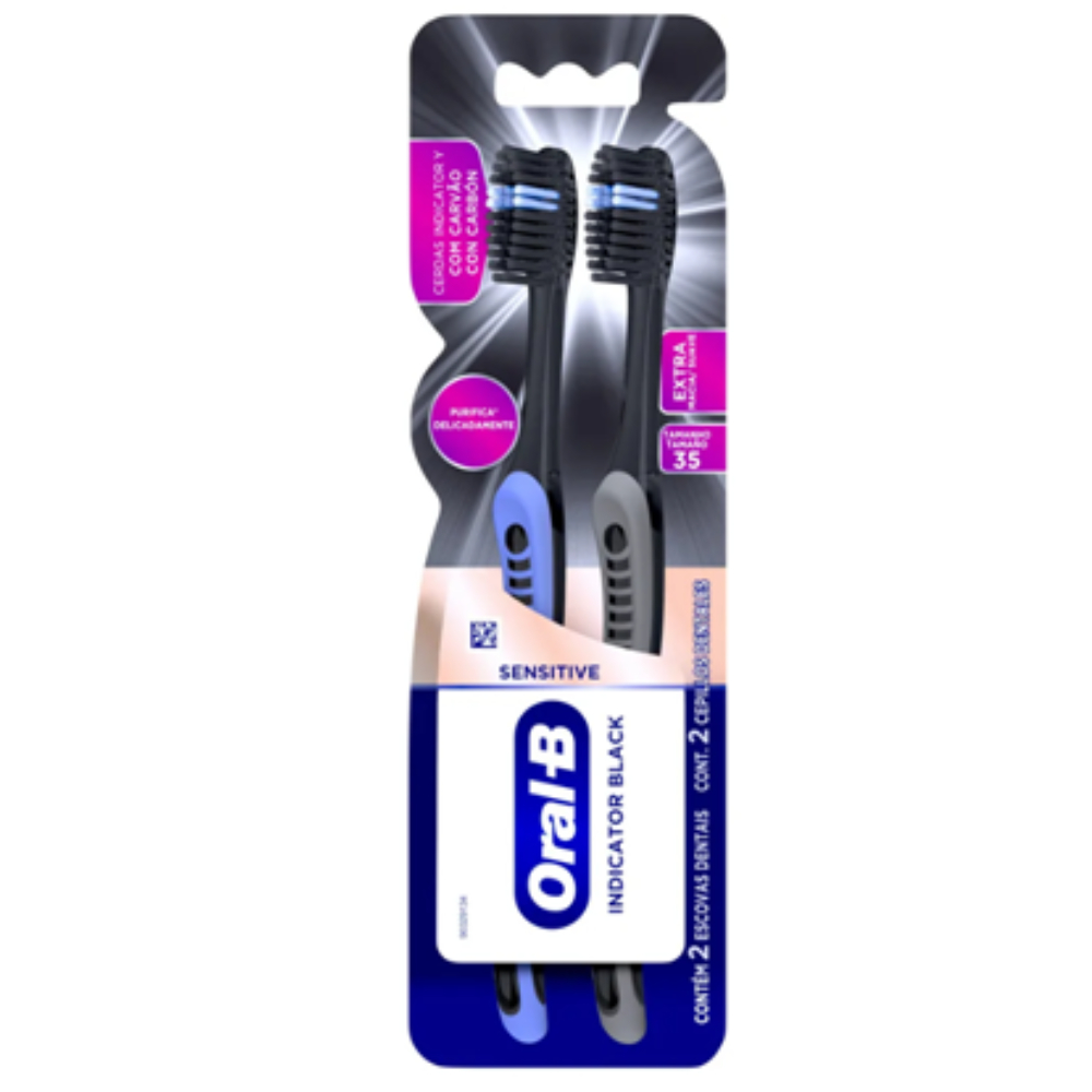 Escova Dental Sensitive Indicator Black 2 Un TAM 35 Oral-B