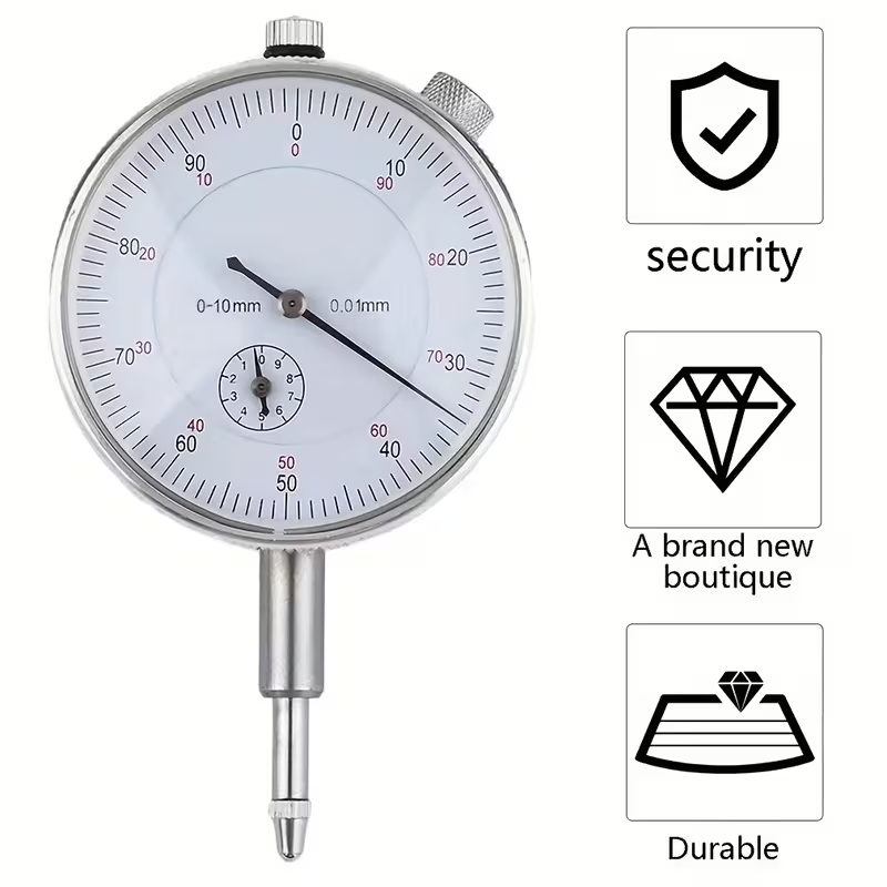 Mechanical Dial Indicator Shockproof Brass Movement Transparent Dust Cover Design (0-10mm)