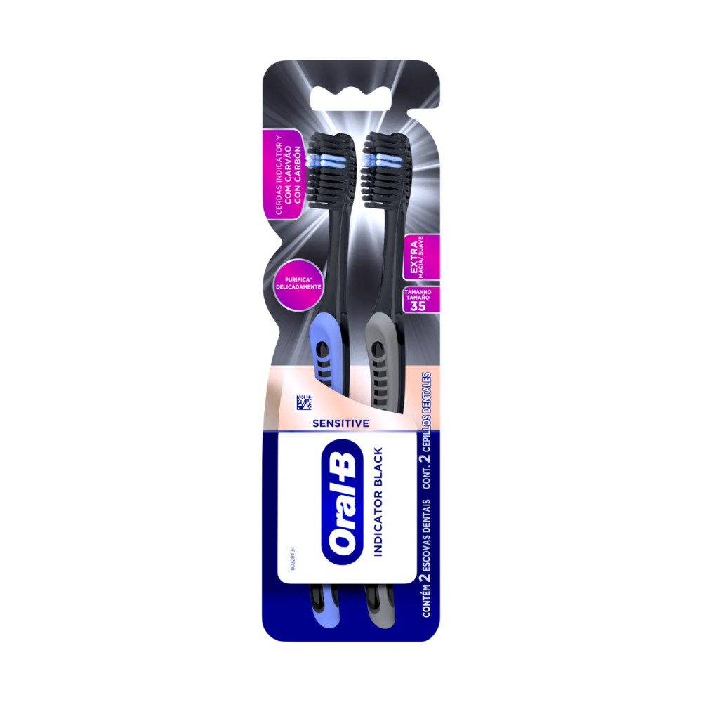 Escova Dental Oral-B Sensitive Indicator Black 2 Unidades