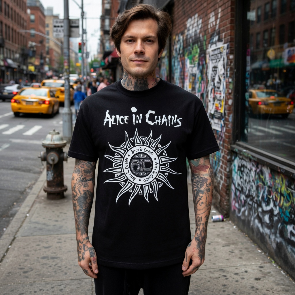 Camiseta Unisex Banda Grunge Alice in chains vintage,   streetwear 100% algodão premium