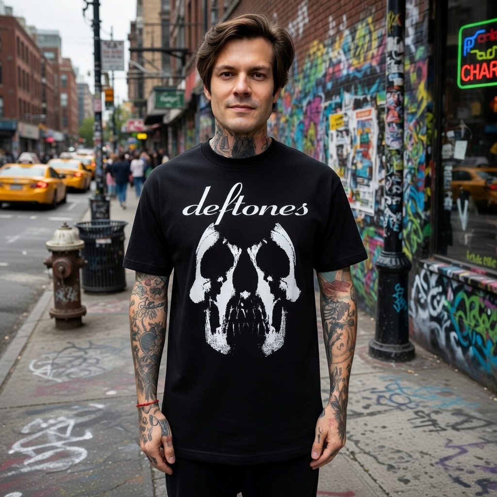 Camiseta Unisex Banda Deftones 2003 vintage,   streetwear estampa silk 100% algodão premium