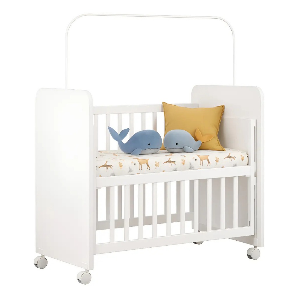 Mini Berço Moisés Bedside Grade Móvel com Colchão Branco - Peternella