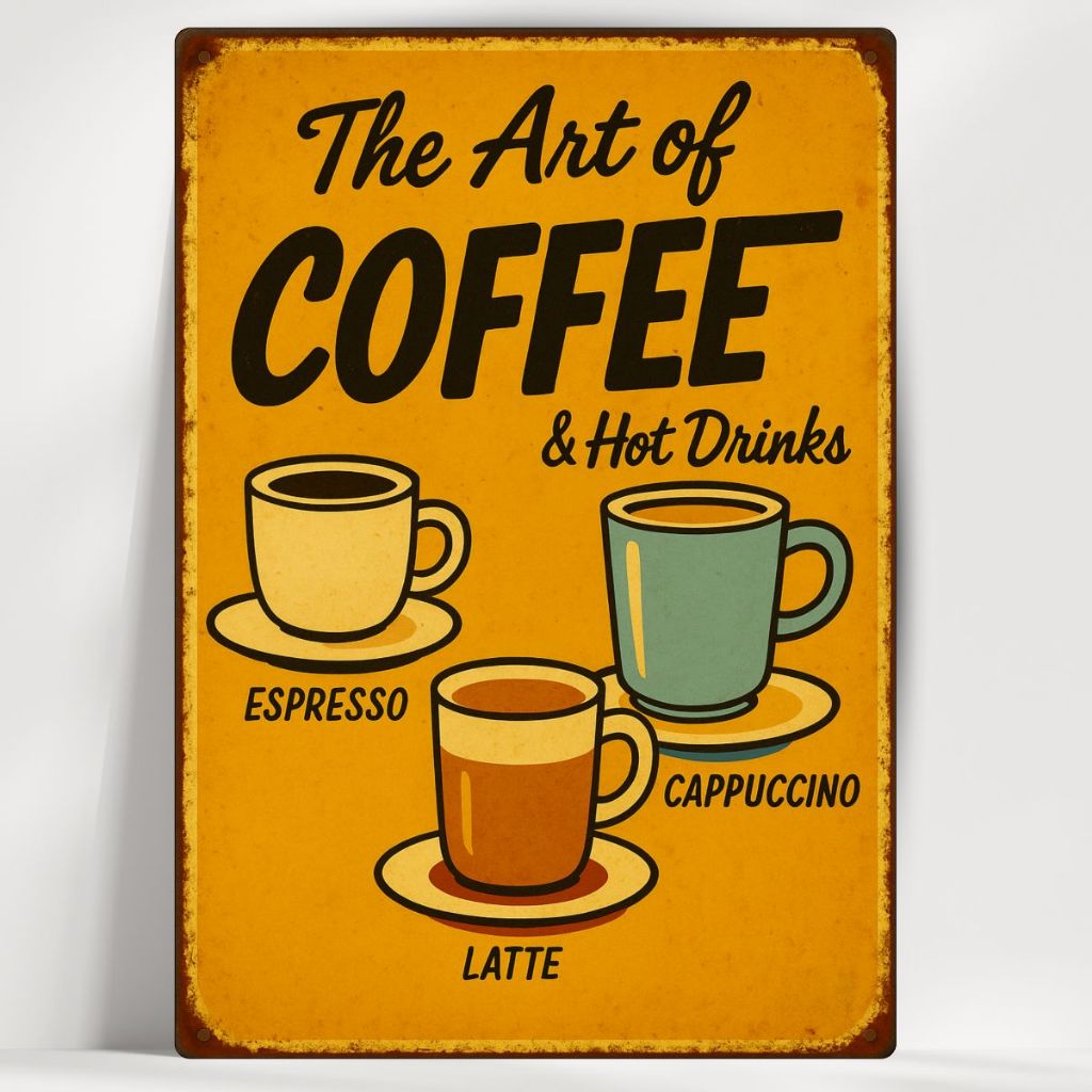 Quadro Decorativo Cantinho do Café Vintage - The Art of Coffee - Em MDF - com fita - Envio Imediato