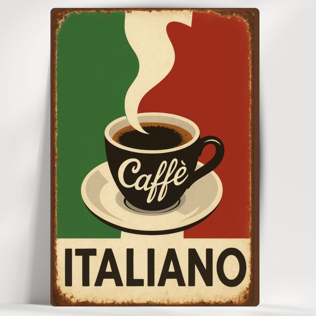 Quadro Decorativo Cantinho do Café Vintage - Coffe Italiano - Em MDF - com fita - Envio Imediato