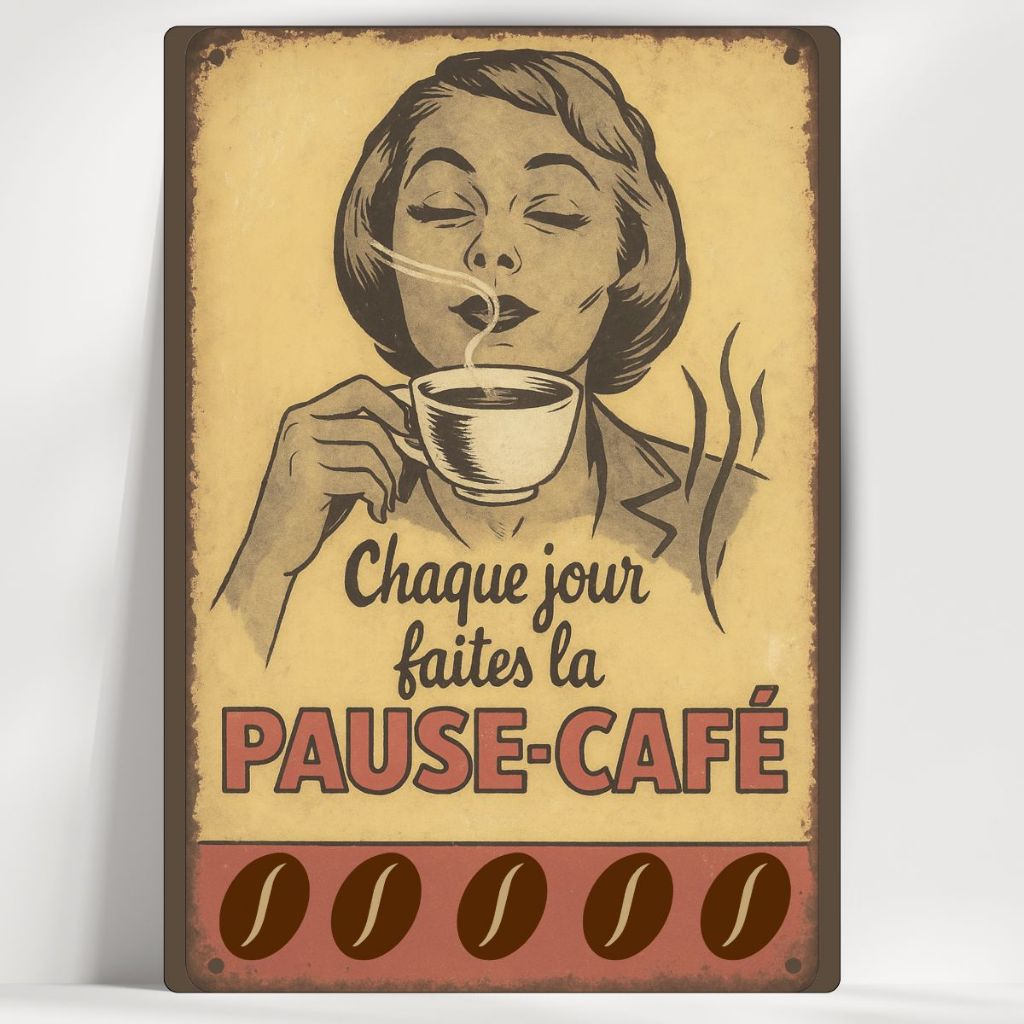 Quadro Decorativo Cantinho do Café Vintage - Pause Café - Em MDF - com fita - Envio Imediato