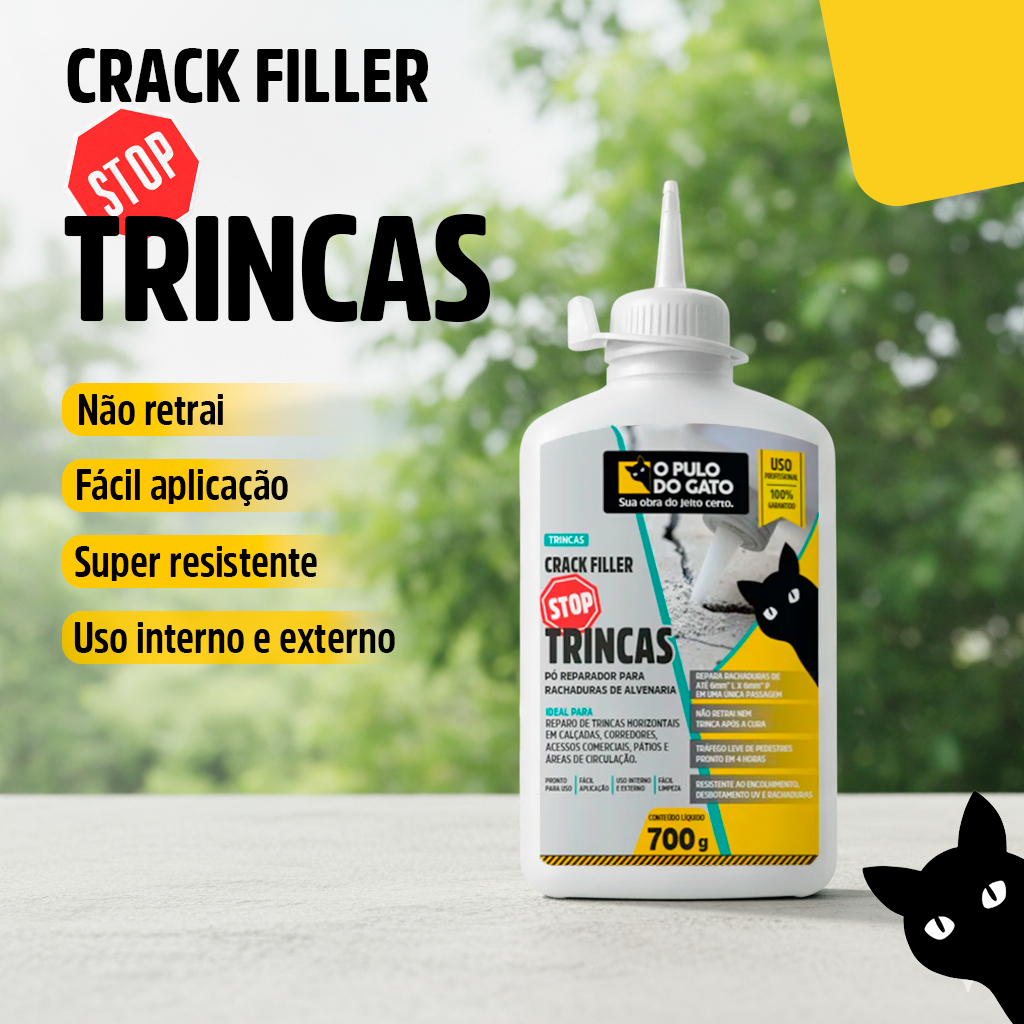Sela Trincas - Crack Filler Stop Trincas 700g Concreto - Pulo do Gato