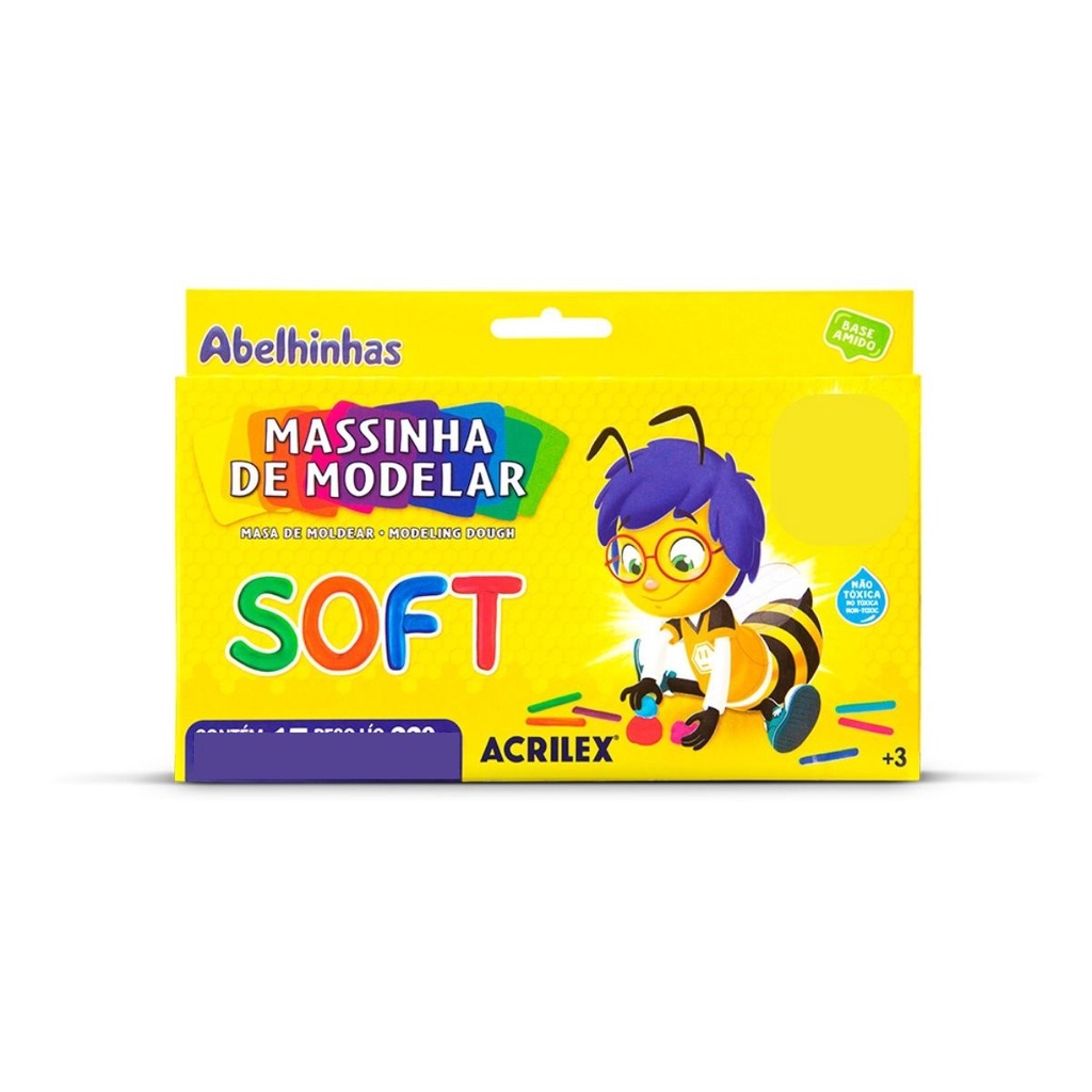MASSINHA DE MODELAR SOFT 180G 12 CORES  ACRILEX