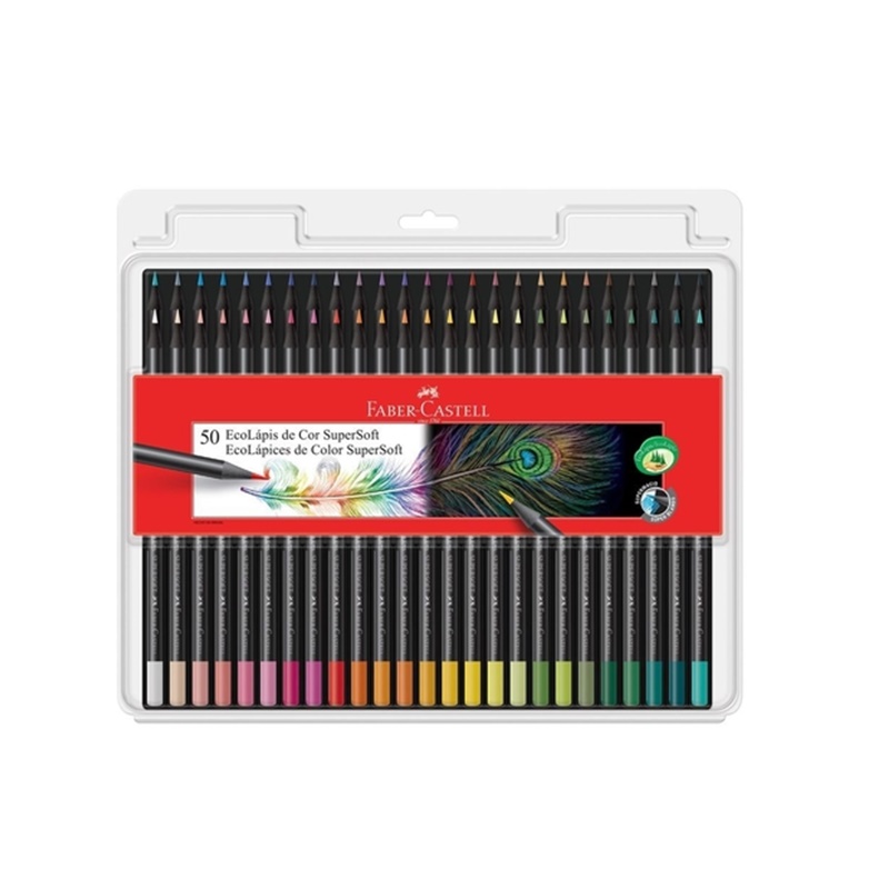Lápis de Cor FABER CASTELL Super Soft c/ 50 Cores