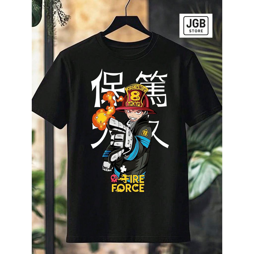 Camiseta Fire Force Anime Manga Japão 100% Algodão Unissex Plus Size Blusa T-Shirt