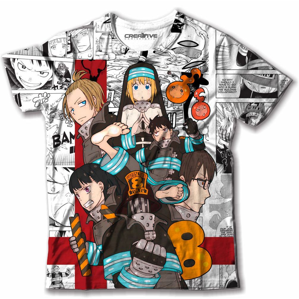 Camiseta Camisa Mangá Anime Fire Force
