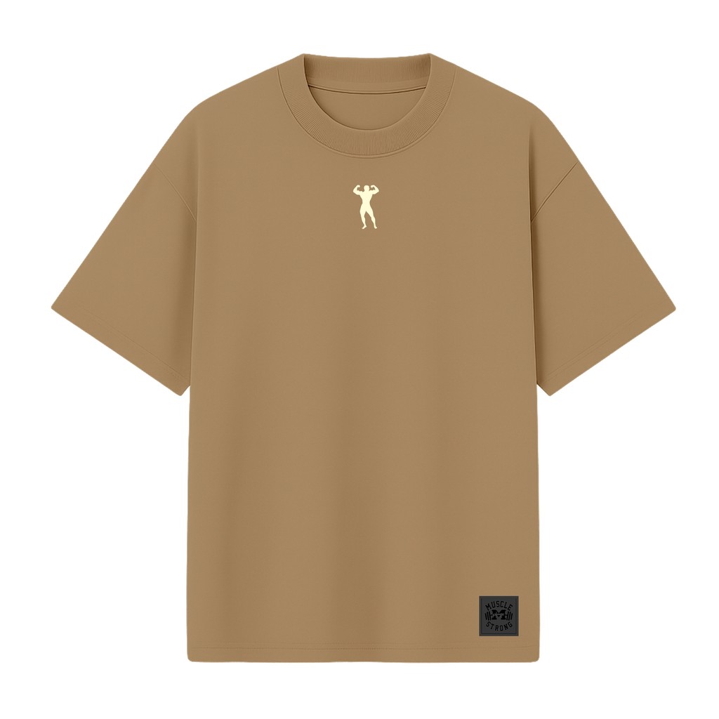 Camiseta Oversized Premium Muscle Strong Mocha Force