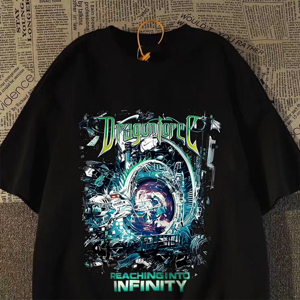 Camiseta Masculina Estampa Dragon Force Reaching Into Infinity T-shirt Unissex Streetwear Novo