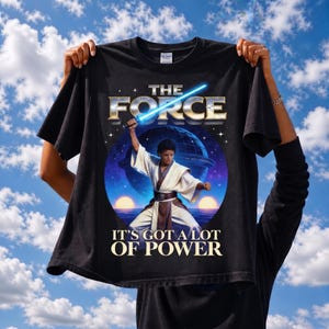 Camiseta Masculina Feminina Oversized Estampa Michael Jackson Jedi The Force Paródia T-shirt Streetwear