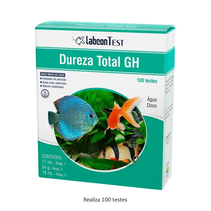 Labcon Test Dureza Total GH 100 testes | Teste de Dureza da Água para Aquários de Água Doce