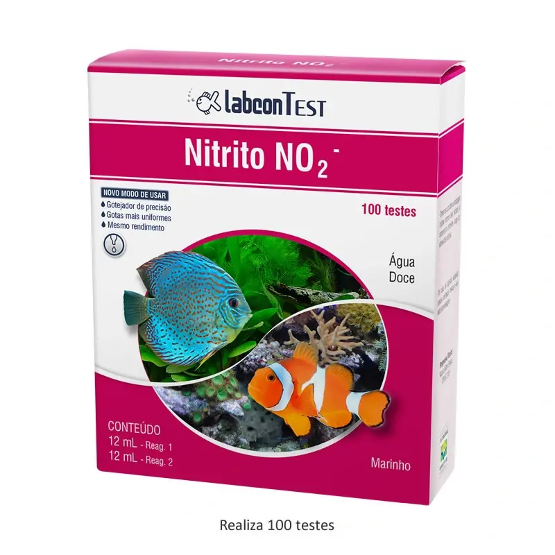Labcon Test Nitrito 100 testes | Teste de Nitrito para Aquários de Água Doce e Marinhos
