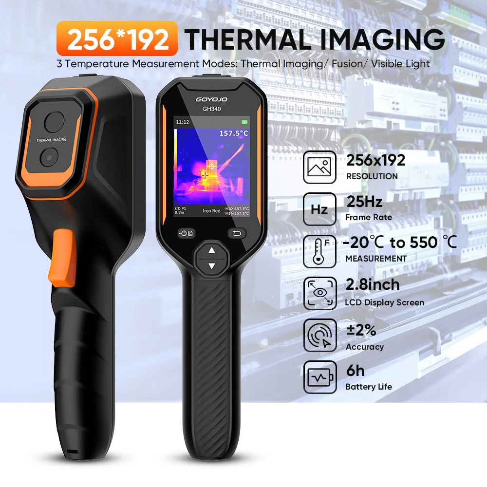 Nova Chegada GH340 GH192 Termovisor 256x192 IR Resolução Com Câmera Visual De 2MP , De Imagem Térmica Para Inspeção Domé