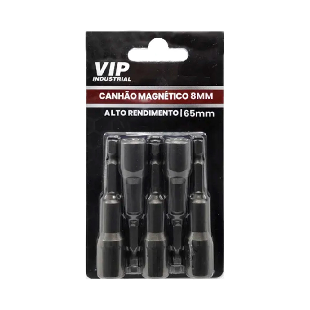 Jogo com 5 Bits Sextavado Canhão Longo Magnético 8mm