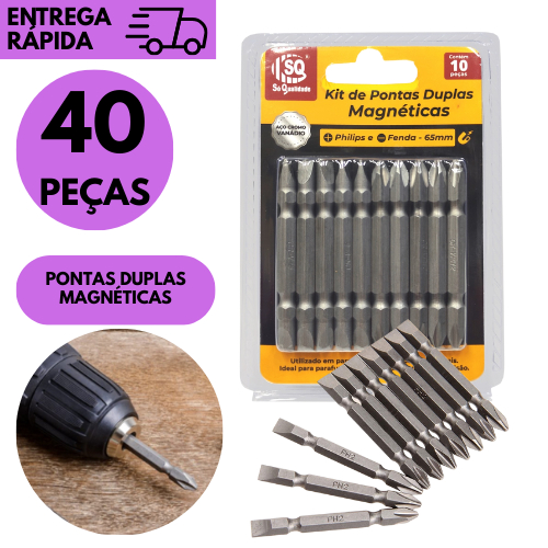 Kits 40/30 ou 20 Ponta Magnética Para Parafusadeira E Furadeira Bits Aço Profissional