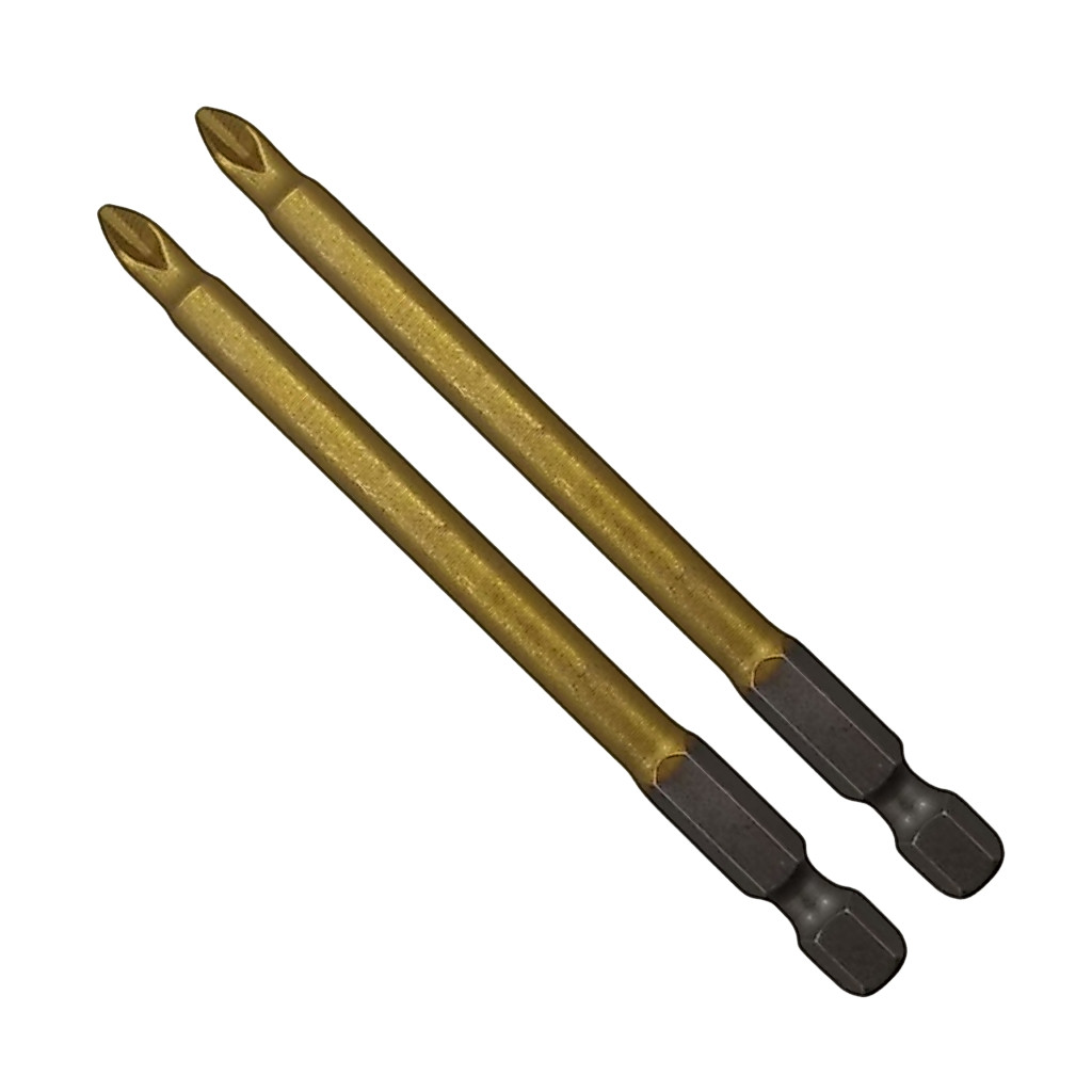 Kit 2 Ponta Bits PH2 90mm Titânio Philips Magnética Antiderrapante Mercantil