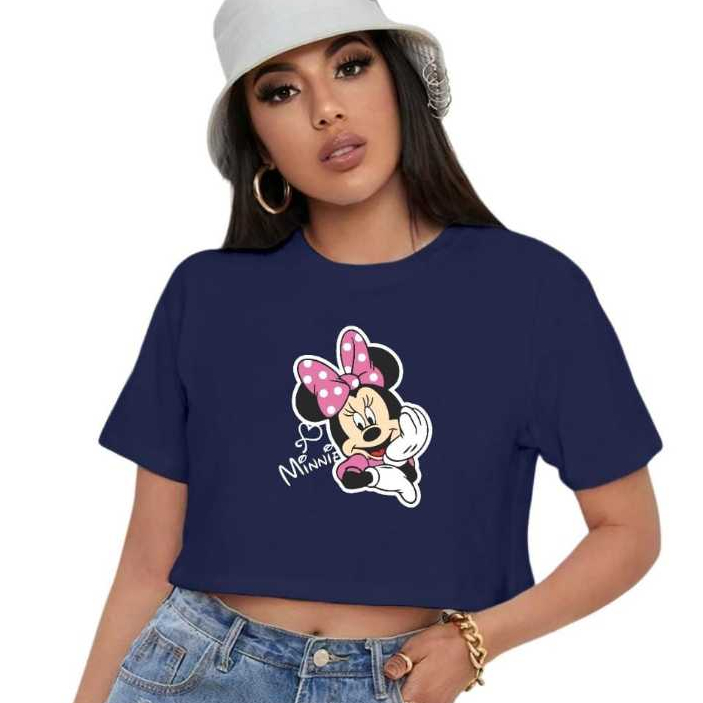 Cropped  Mi-niie Mouse Desenho Dis-ney Mic-key trend Tendência Verão Moda Blogueira Envio Rápido