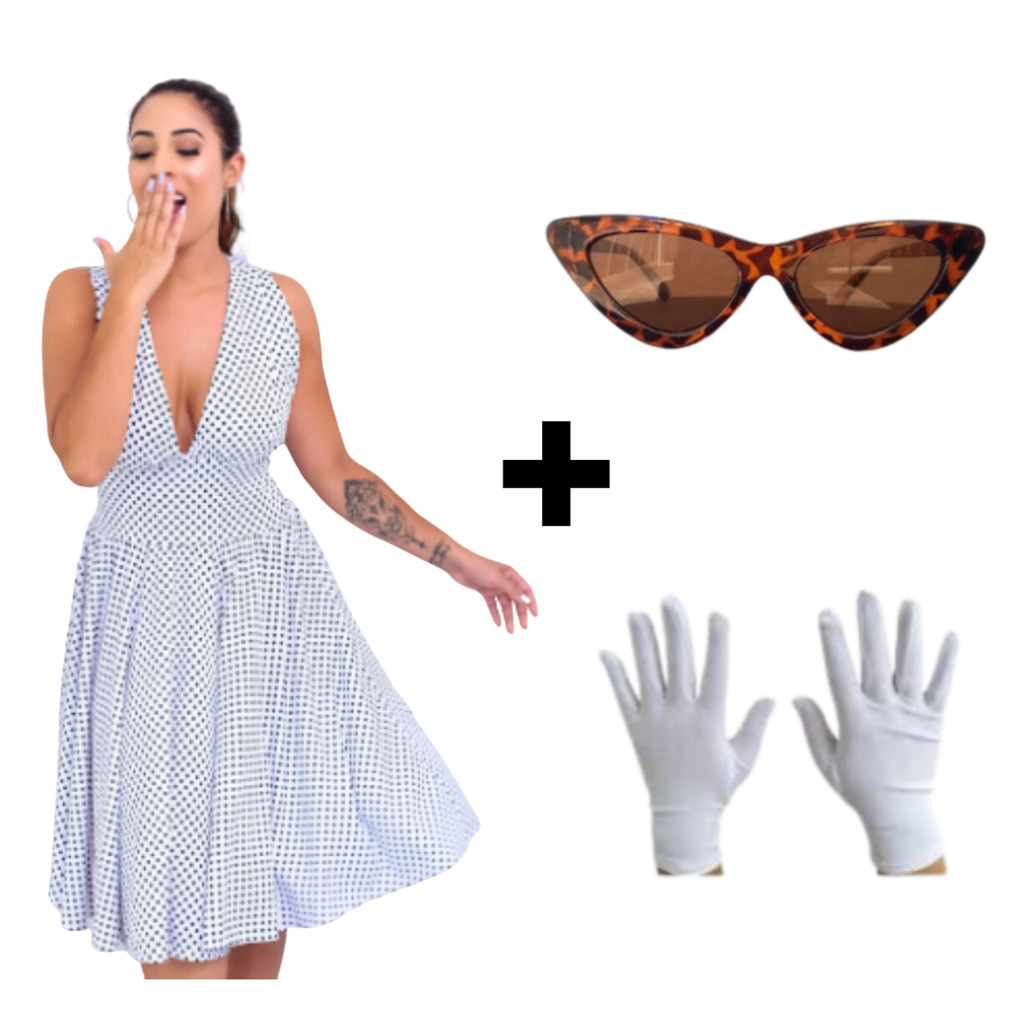 Fantasia Vestido Anos 60 Completa Anos 70 80 Vintage Adulto Feminino Retrô Baile Hippie Rock and Roll Woodstock Pinup