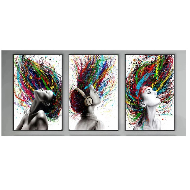 Quadros decorativos Ballet Música, Cor (3 peças)