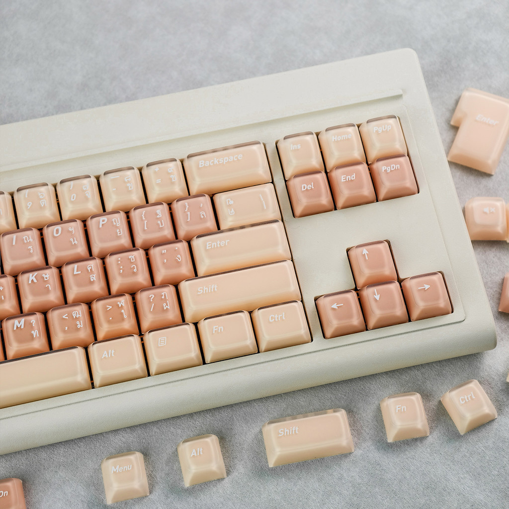 MAIMOOO Liquid Foundation 2.0 EN/TH Keycap CSA Perfil 132 Teclas PBT/PC Double Shot Square Keycaps Aula F75 Galaxy 100 T